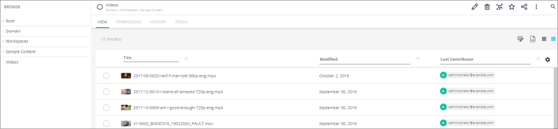 Browse Search Results - Table View