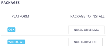 User Settings - Packages to Install list with Nuxeo