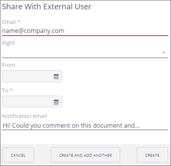 Share with External User 