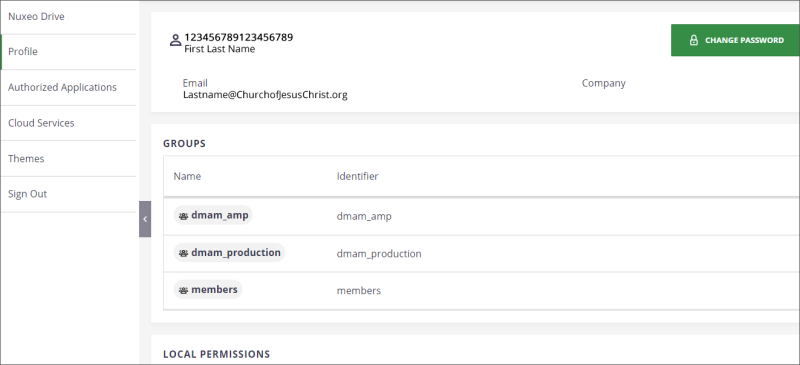 User Settings/Profile page