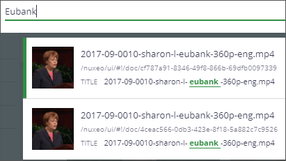 Quick Search results